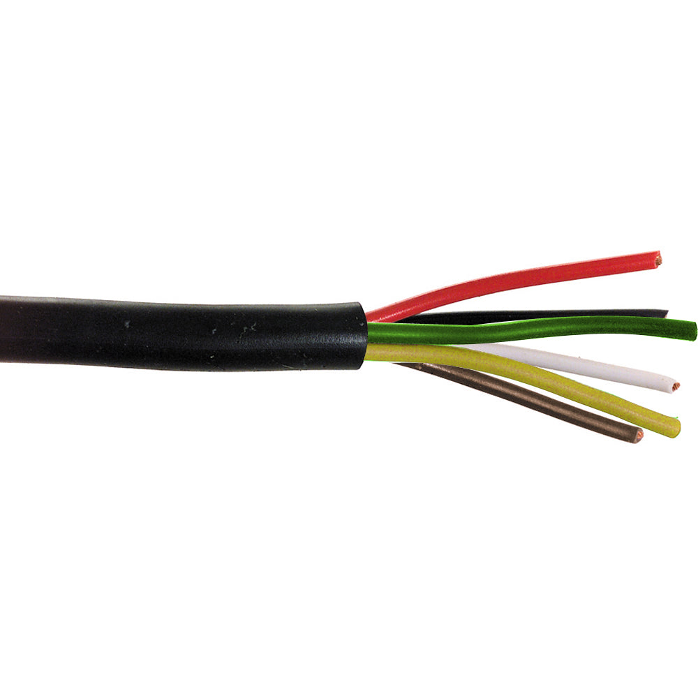 14 Ga Multi Conductor Trailer Cable Red / White / Black / Brown / Green / Yellow 100' Roll