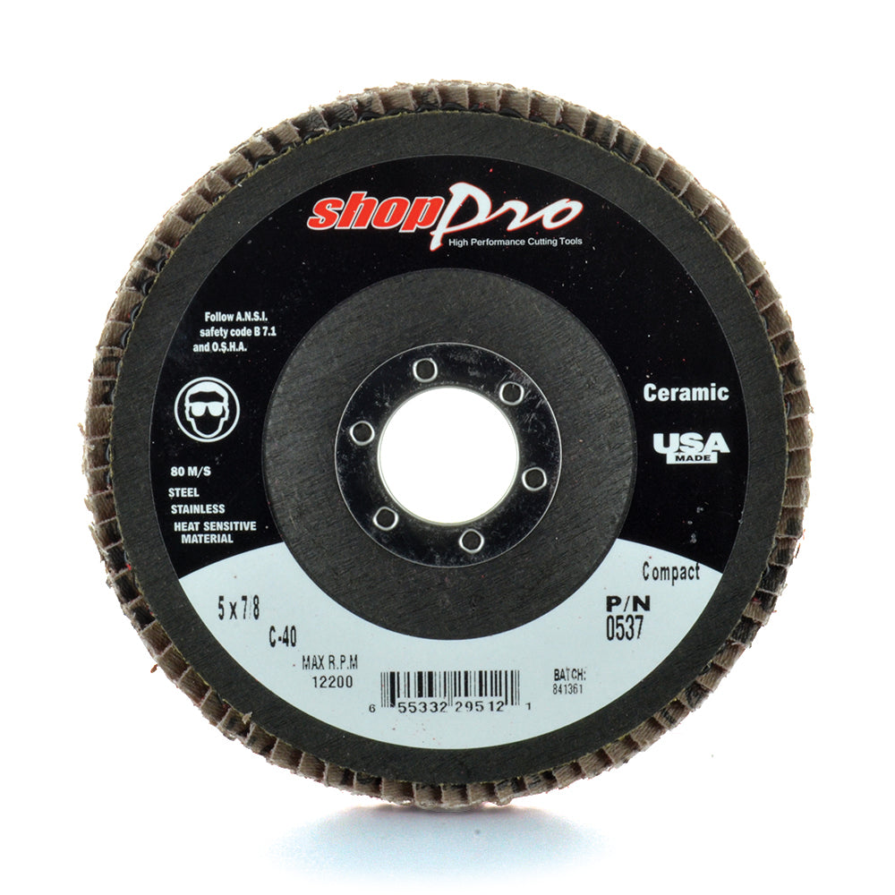4-1/2 Inch x 7/8 Inch Premium XL Ceramic Abrasive Flap Disc-60 Grit