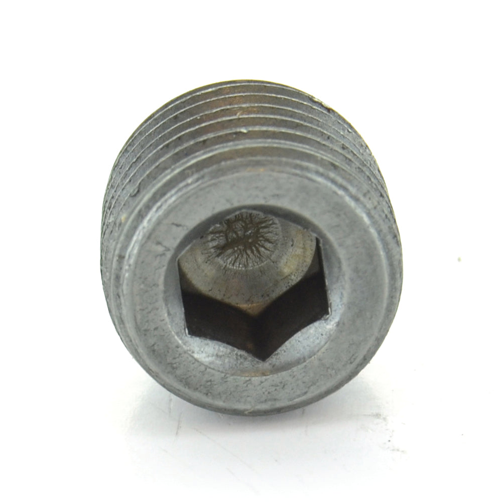1/4" Schedule 40 Male NPT Black Malleable Iron Hex Head Pipe Plug