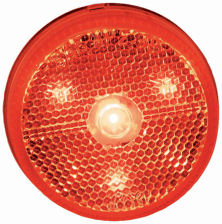 LED M/C P2 RND AMP HSG W/RFLX 2.5" red