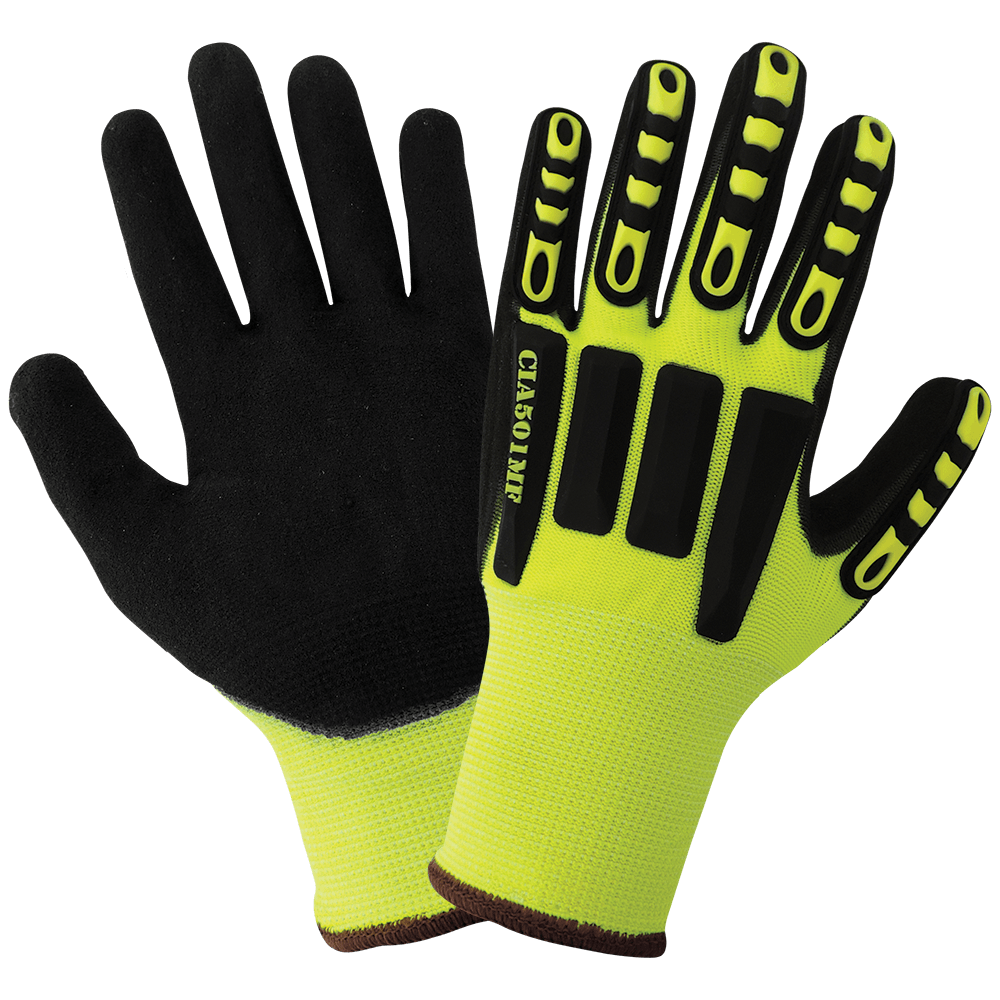 Vise Gripster High-Vis Nitrile Impact Gloves Large
