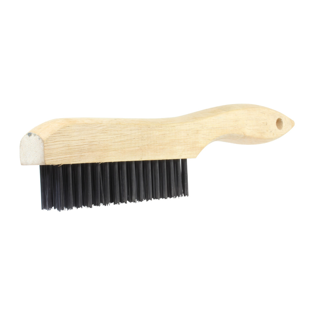 1 Inch x 10 Inch Shoe Hardwood Handle Round Carbon Steel Bristle 4 x 16 Wire Scratch Brush