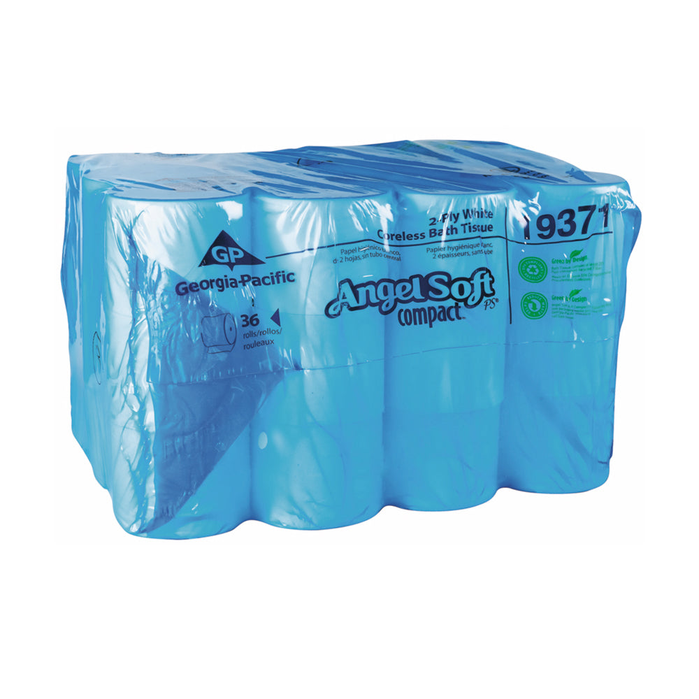 Angel Soft Ps Compact Coreless 2-Ply Premium Bathroom Tissue 750 Sheets Per Roll - 36 Per Case