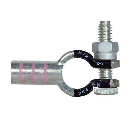2-1 Awg Pink H-H Electro-Tin Plated Solid Cast Copper Heavy Duty Negative Eco-MaxÂ® Straight Battery Terminal