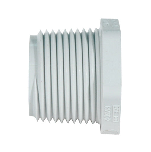 1-1/4 Inch Mipt Sch 40 White Pvc Plug