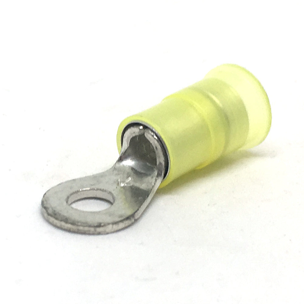 12-10 Gauge Nylon Insulated Ring Terminal Yellow #8 Stud