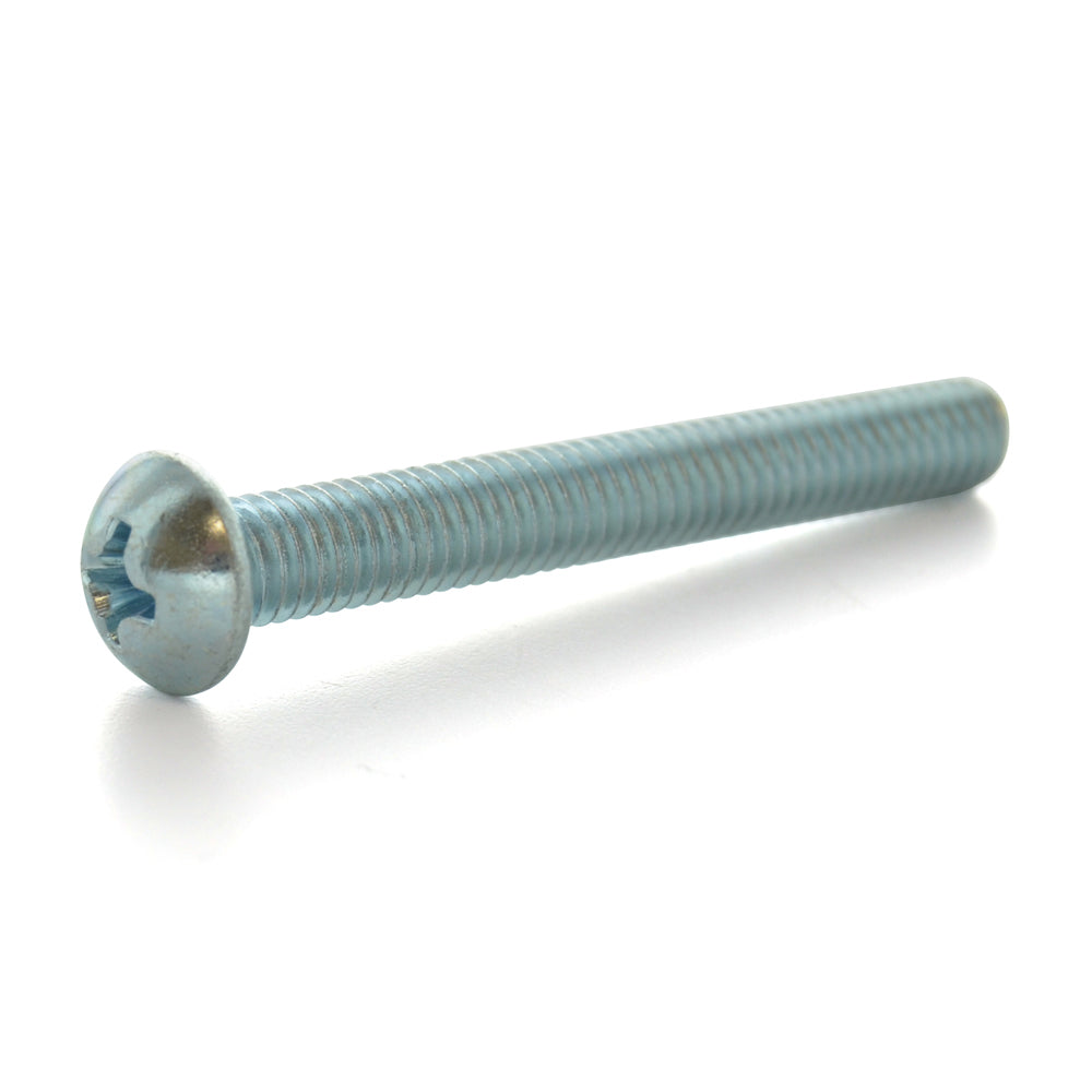 #10-32 x 3/4 Inch Fine Zinc Plated Steel #2 Phillips Drive Round Head Machine Screw