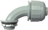Liquidtight Quick-Set Connector- 1/2 In Compression- 90 Degree Angle- 2.37 In L- PVC- Gray