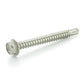 #10 x 2 Inch Plain 410 Stainless Steel #3 Point Indented Hex Washer Head Self-Drilling Tek Screw