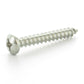 #10-12 x 3 Inch Plain 18-8 (A2) Stainless Steel Pan Head Type-A Self-Tapping Sheet Metal Screw