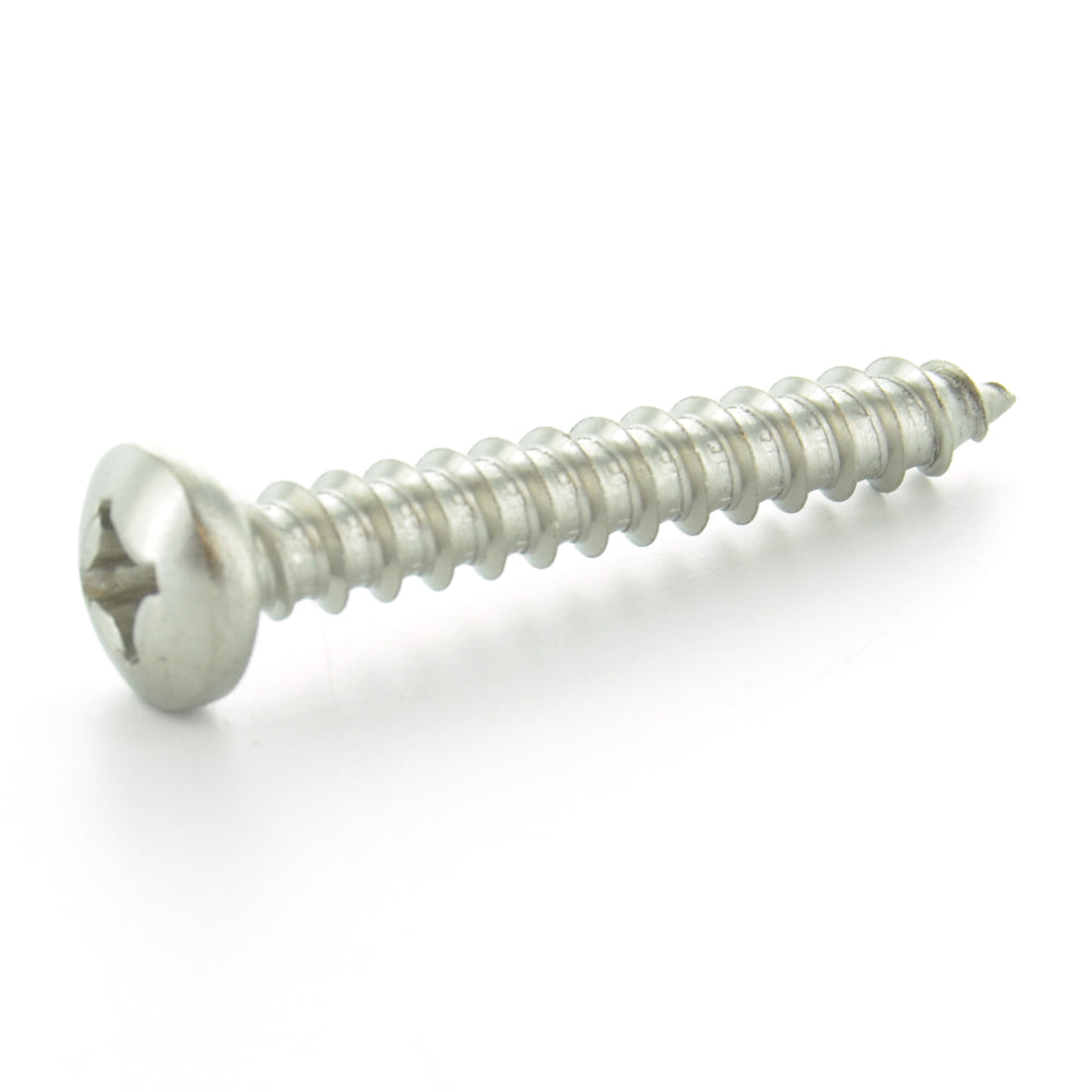 #4-24 x 1/2 Inch Plain 18-8 (A2) Stainless Steel Pan Head Type-A Self-Tapping Sheet Metal Screw