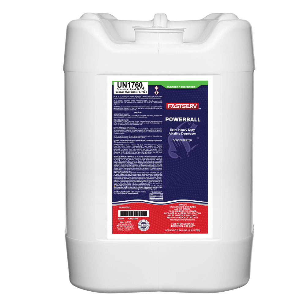 Fastserv Powerball Extra Heavy-Duty Cleaner & Degreaser - 5 Gallon Bucket