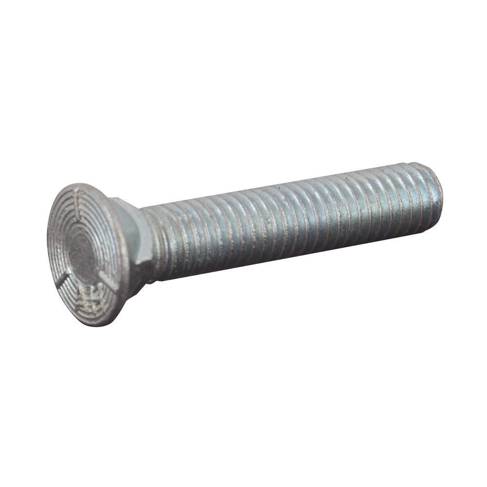 3/8-16 x 2 Inch Coarse Zinc Plated Grade 5 Flat Head Plow Bolt