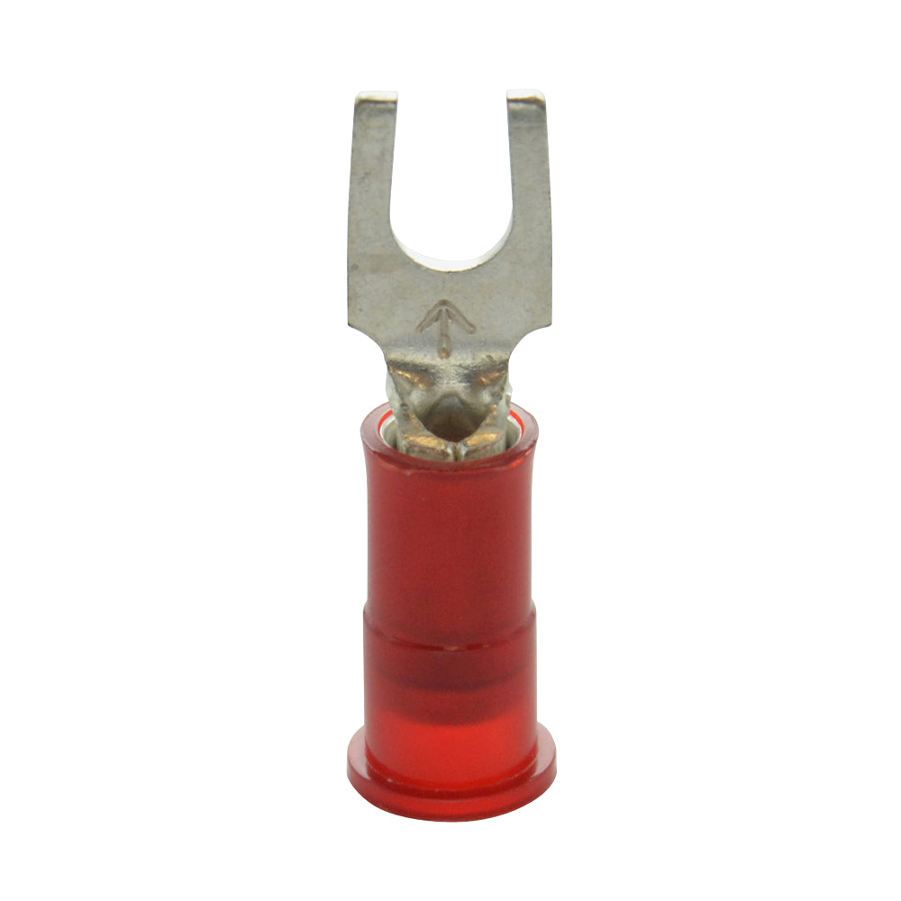 22-18 Awg #6 Stud Red Nylon Insulated Block Spade Terminal