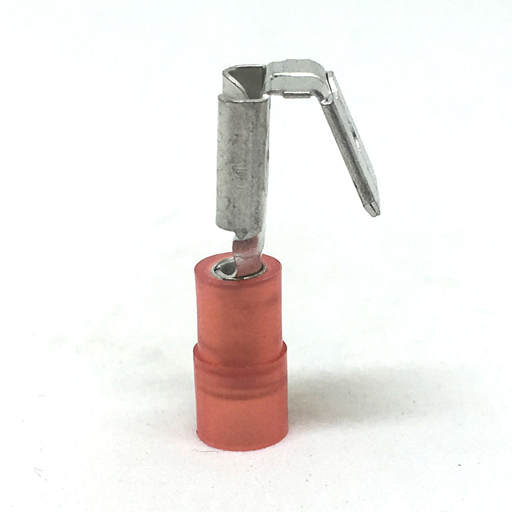 22-18 Gauge Nylon Insulated Male / Female Piggy-Back Terminal Red 1/4 Inch