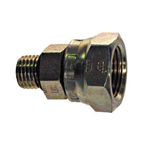 3/8 Inch x 9/16 Inch 4000 psi Zinc Plated Yellow Dichromate Carbon Steel Male Boss O-Ring To Female Pipe Swivel Adapter