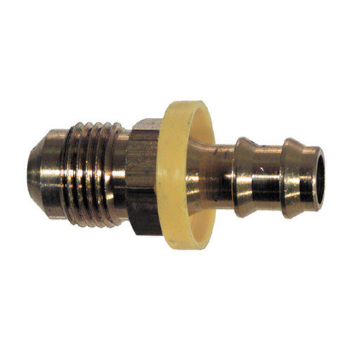1/4 Inch x 1/4 Inch Barb Hose x Flare CA360 Brass Barb-Tite Sae 45-Degree Male Rigid Connector