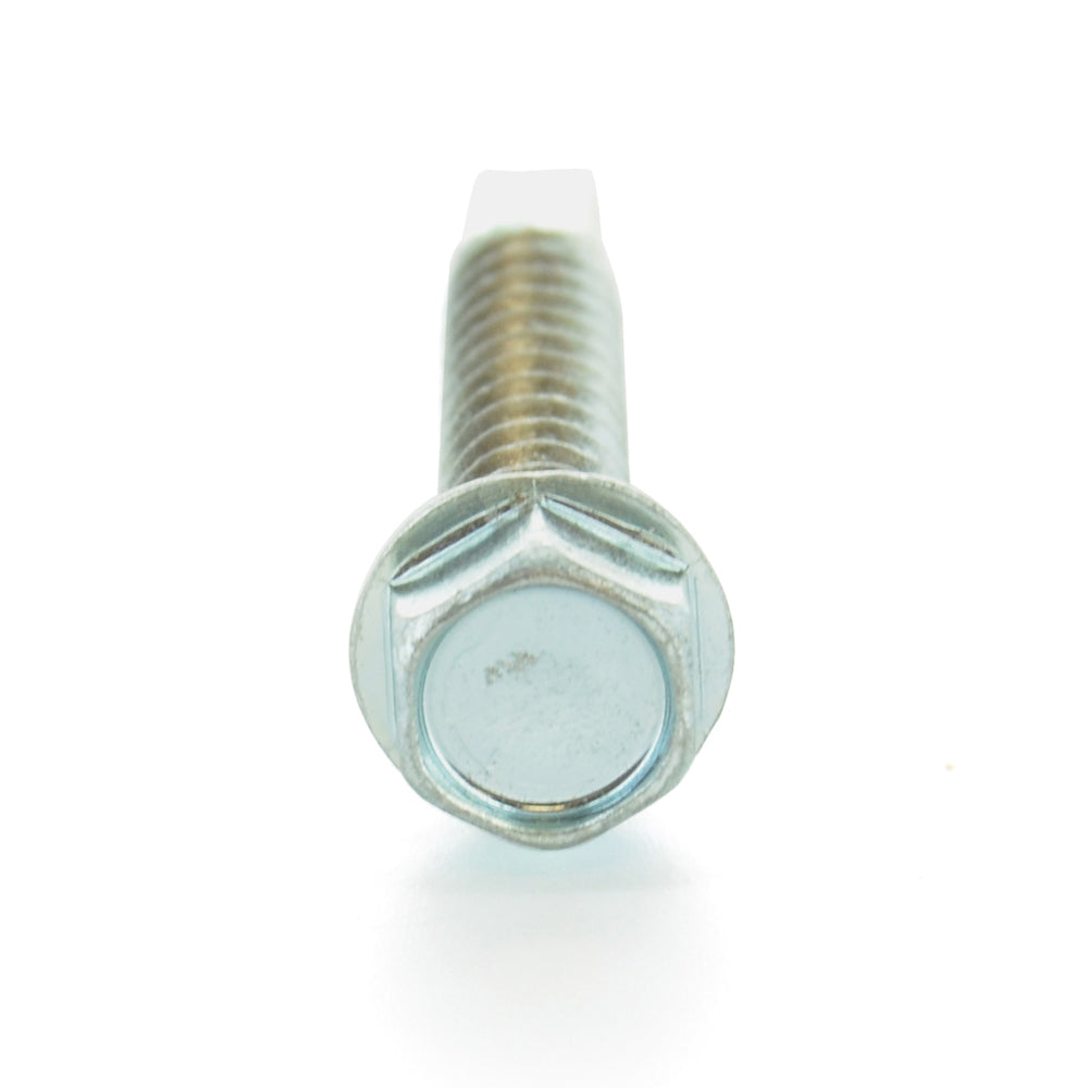 #10 x 1-3/4 Inch Zinc Plated Low Carbon Steel #3 Point Indented Hex Washer Head Self-Drilling Tek Screw