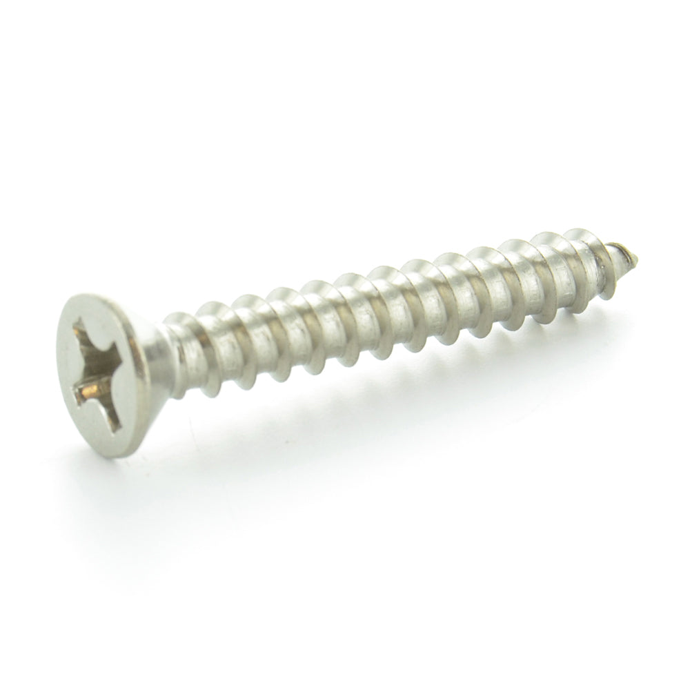 #6-18 x 1-1/2 Inch Plain 18-8 (A2) Stainless Steel Flat - Countersunk Head Type-A Self-Tapping Sheet Metal Screw