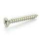 #12-11 x 2-1/2 Inch Plain 18-8 (A2) Stainless Steel Flat - Countersunk Head Type-A Self-Tapping Sheet Metal Screw