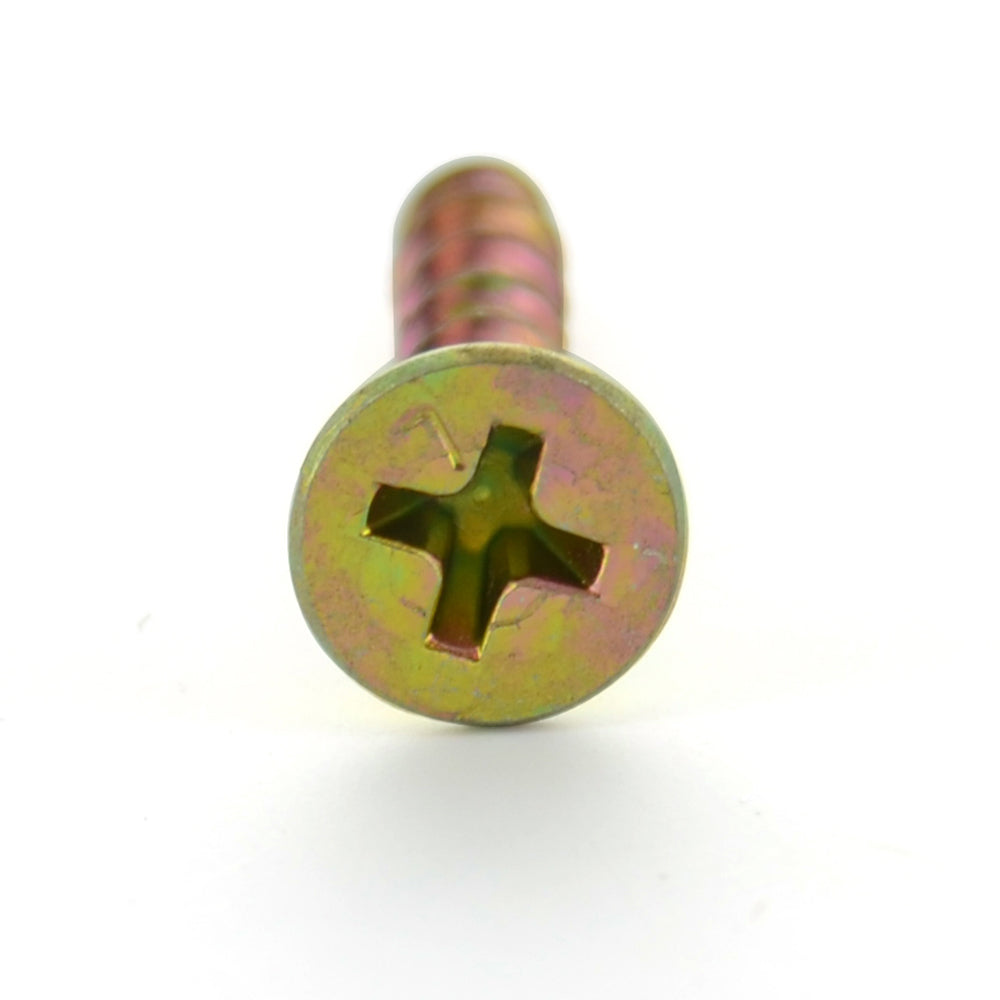 #8 x 2-1/2 Inch Coarse #2 Phillips Drive Bugle Head Yellow Zinc Heat Treated Steel Drywall Screw