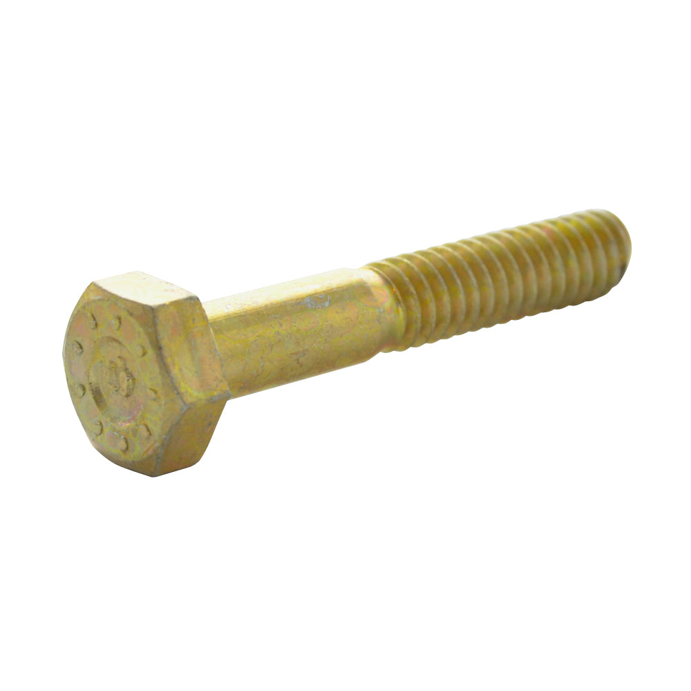 7/16-14 x 3/4 Inch Coarse Yellow Zinc L9 Steel Hex Head Cap Screw Usa