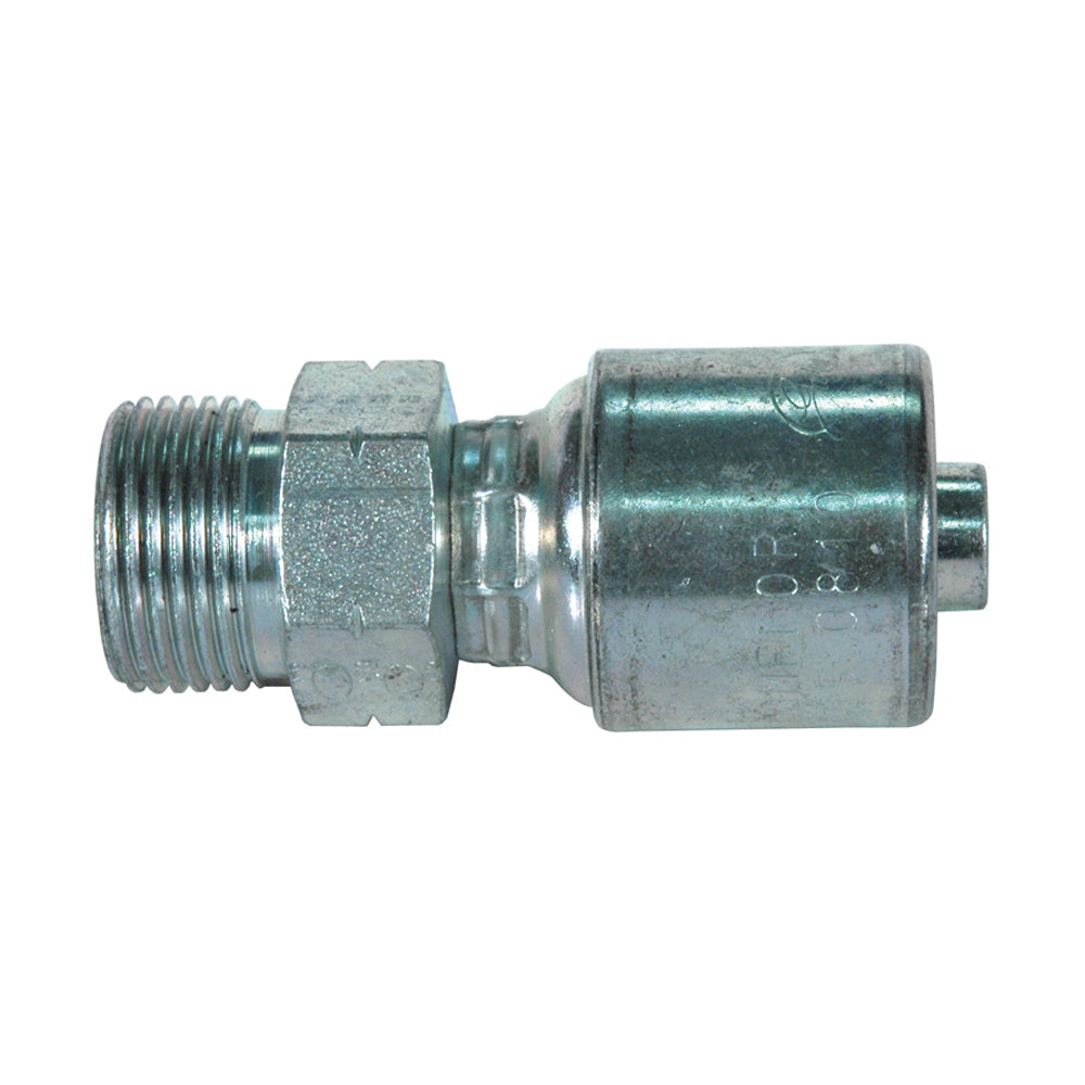 1/2 Inch x 1/2 Inch Male Flat-Face O-Ring Tuffcoat Lead Free MegaCrimp Coupling