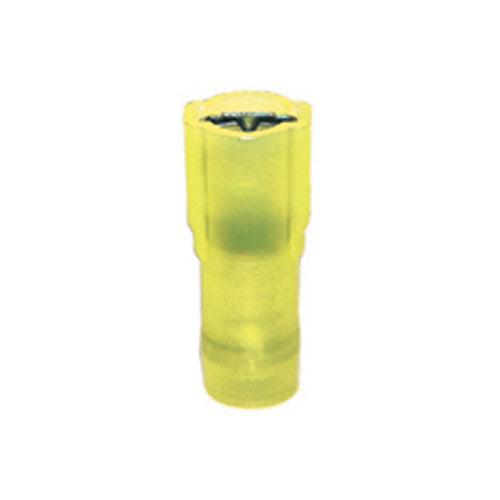 12-10 Gauge Female Quick Disconnect 1/4" Tab Ultra-Tuff Fully Insulated Nylon Yellow