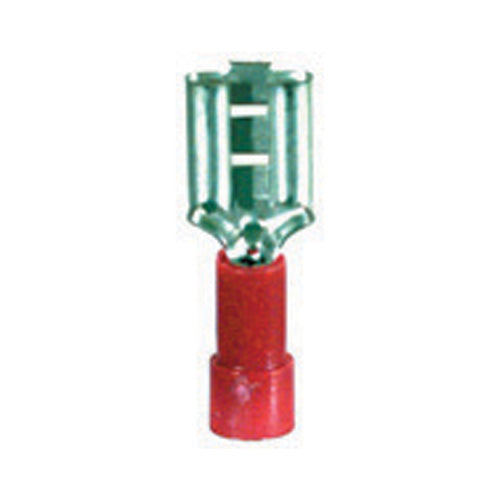 22-18 Gauge Female Push On Connector 1/4" Tab Pvc Insulated Red