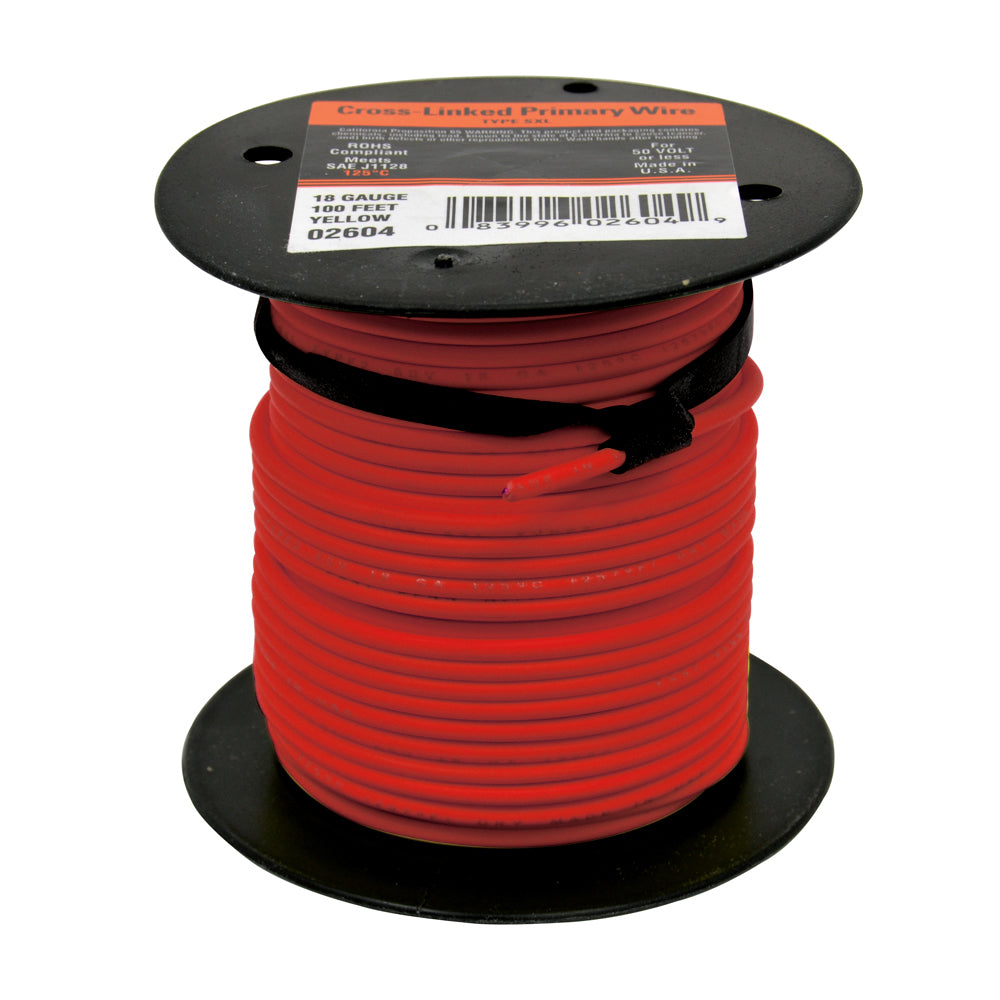 10 Awg Cross Link Primary Wire 100 Foot Roll Red