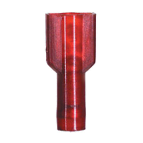 22-18 Gauge Female Push On Connector 3/16" Tab Fully Insulated Nylon Red