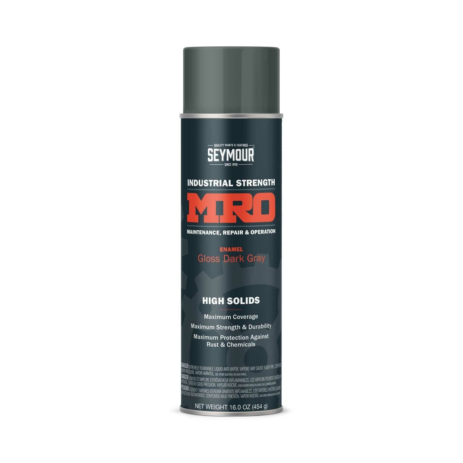MRO Industrial High-Solids Spray Paint- ANSI 49 Dark Machinery Gray - 16 OZ. Net Fill Wt.