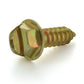 1/4 Inch x 3/4 Inch Hex Head Slotted Drive Yellow Zinc Steel Sheet Metal Screw