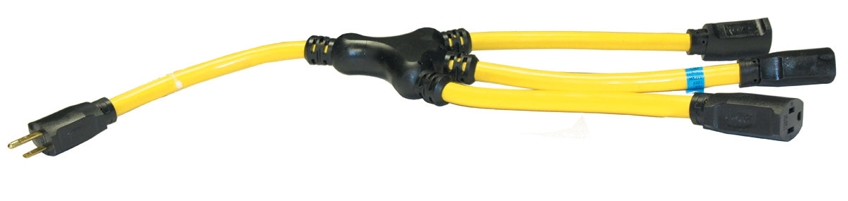 12-3 Awg 2 ft Synthetic Heavy Duty Extension Cord "W" Adapter