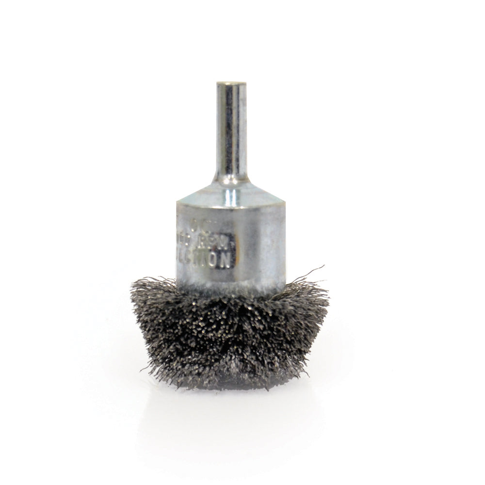 1-1/2 Inch x 0.020 Inch x 1/4 Inch Stem Mounted  Carbon Steel Circular Flared Stem Mounted Specialty Brush