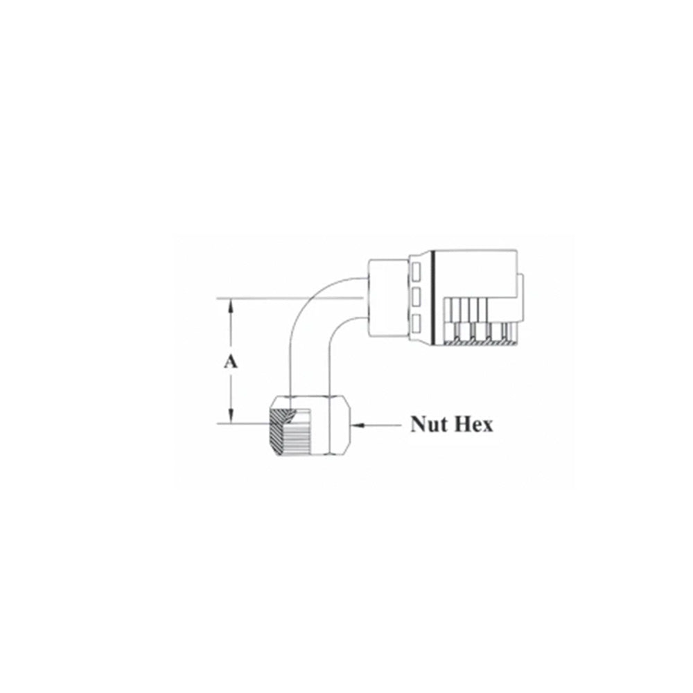 3/4 Inch X 3/4 Inch Female JIC Swivel 90 Elbow
