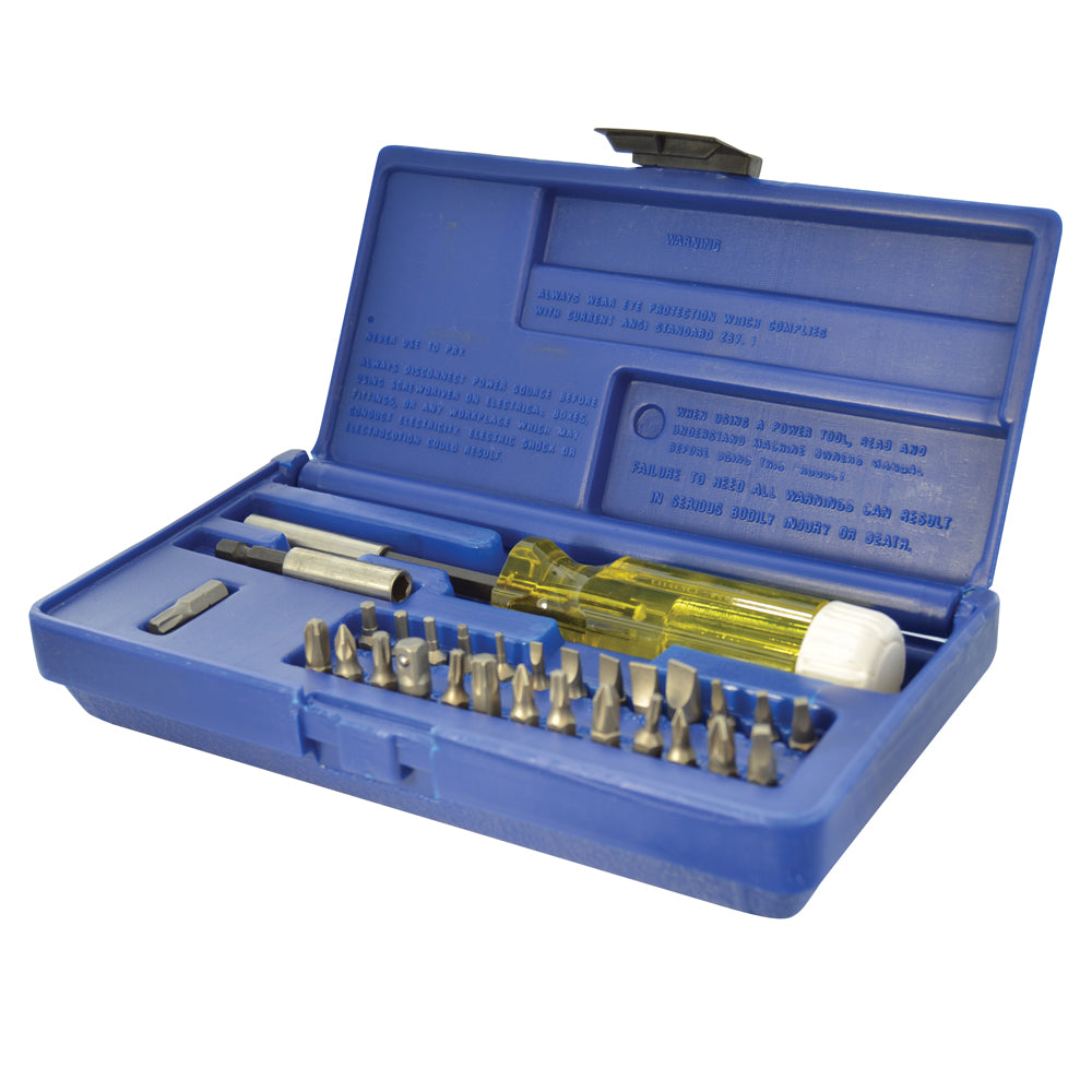 Standard Screwdriver Insert Bit Kit with Storage Handle Driver