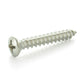 1/4-10 x 1-3/4 Inch Plain 18-8 (A2) Stainless Steel Oval Head Type-A Self-Tapping Sheet Metal Screw