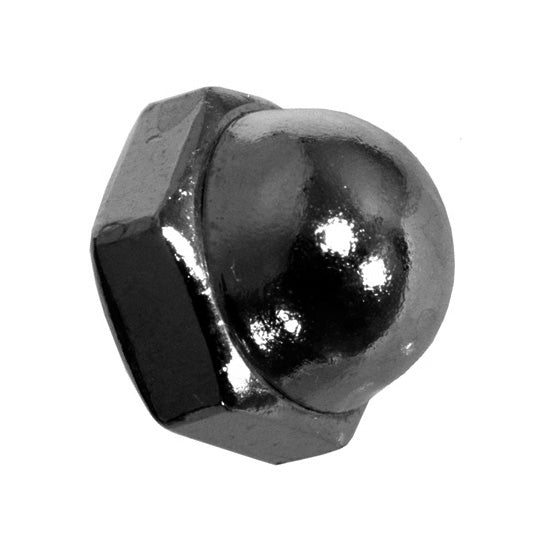 1/4-20 Coarse Black Oxide Steel Acorn Hex Cap Nut