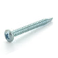 #10-16 x 3/4 Inch Zinc Plated Low Carbon Steel #3 Point Pan Head Self-Drilling Tek Screw