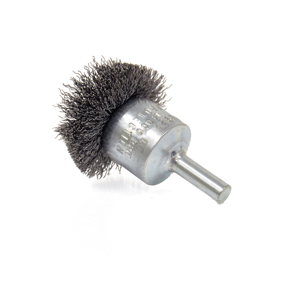 1-1/2 Inch X 0.020 Inch X 1/4 Inch Stem Mounted Carbon Steel Circular Flared Stem Mounted Specialty Brush