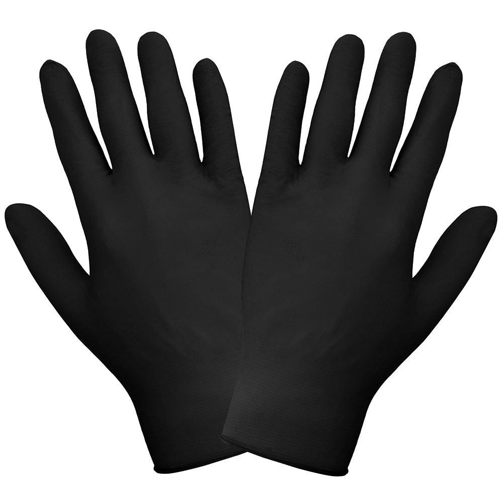 Nitrile Powder-Free Industrial Black 3.5-Mil Disposable Gloves Large