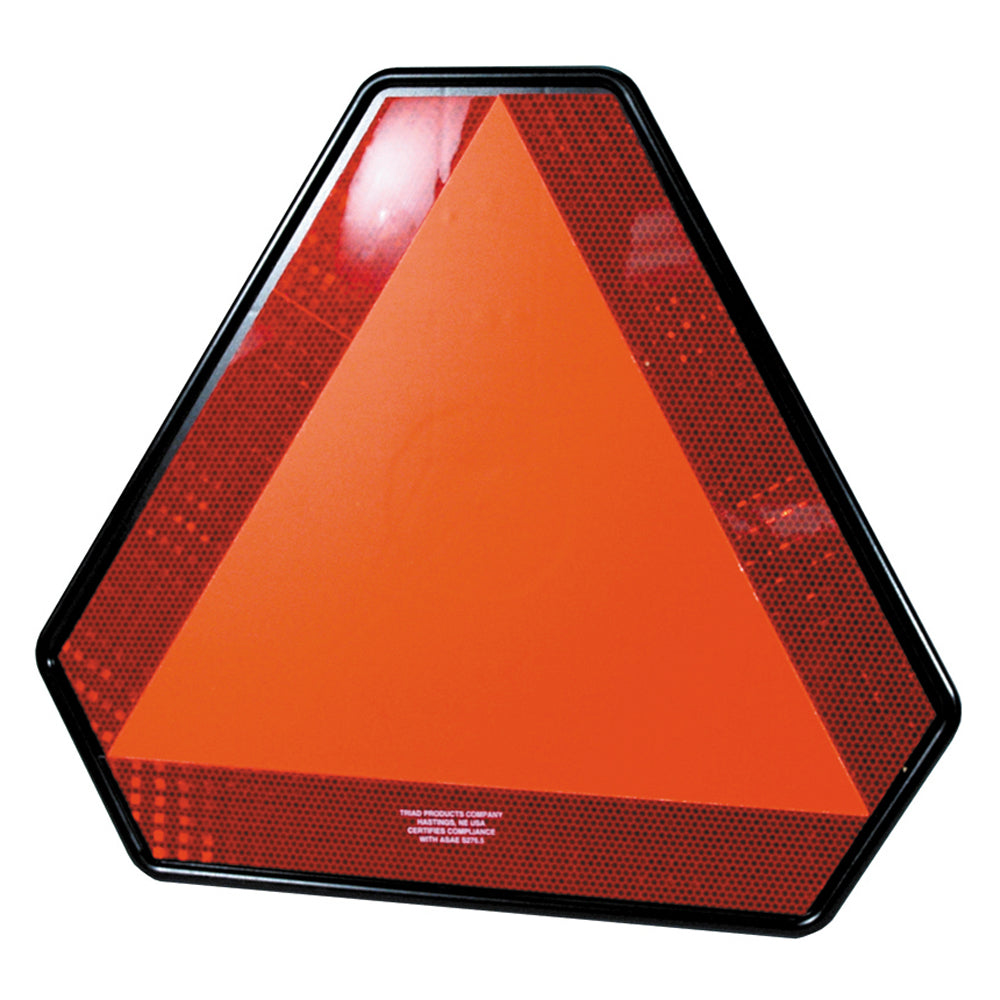 16-1/4 Inch x 14 Inch Fluorescent Orange Center Plastic Smv Emblems With Backplate