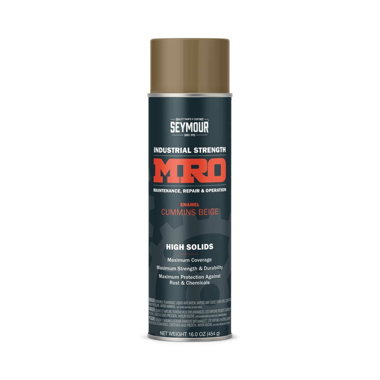 MRO Industrial High-Solids Spray Paint, Cummins Beige - 16 OZ. Net Fill Wt.