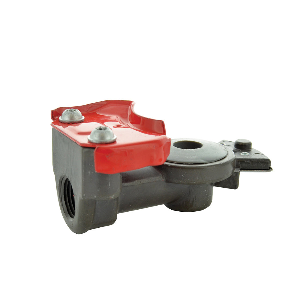 1/2-14 NPTF (National Pipe Taper Fuel) Red Urethane Seal Plated Aluminum Emergency Premium Gladhand