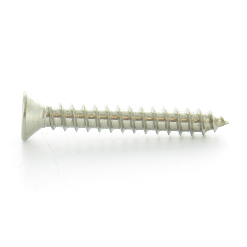 #8 x 1-1/4 Inch Plain 18-8 (A2) Stainless Steel Flat - Countersunk Head Type-Ab Self-Tapping Sheet Metal Screw