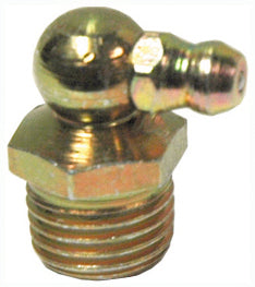 1/4-18 Zinc Yellow Steel 90 Degree Standard Shank Heritage Hydraulic Grease Fitting