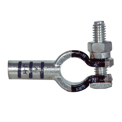 4 Awg Gray J-H Electro-Tin Plated Solid Cast Copper Heavy Duty Negative Eco-MaxÂ® Straight Battery Terminal