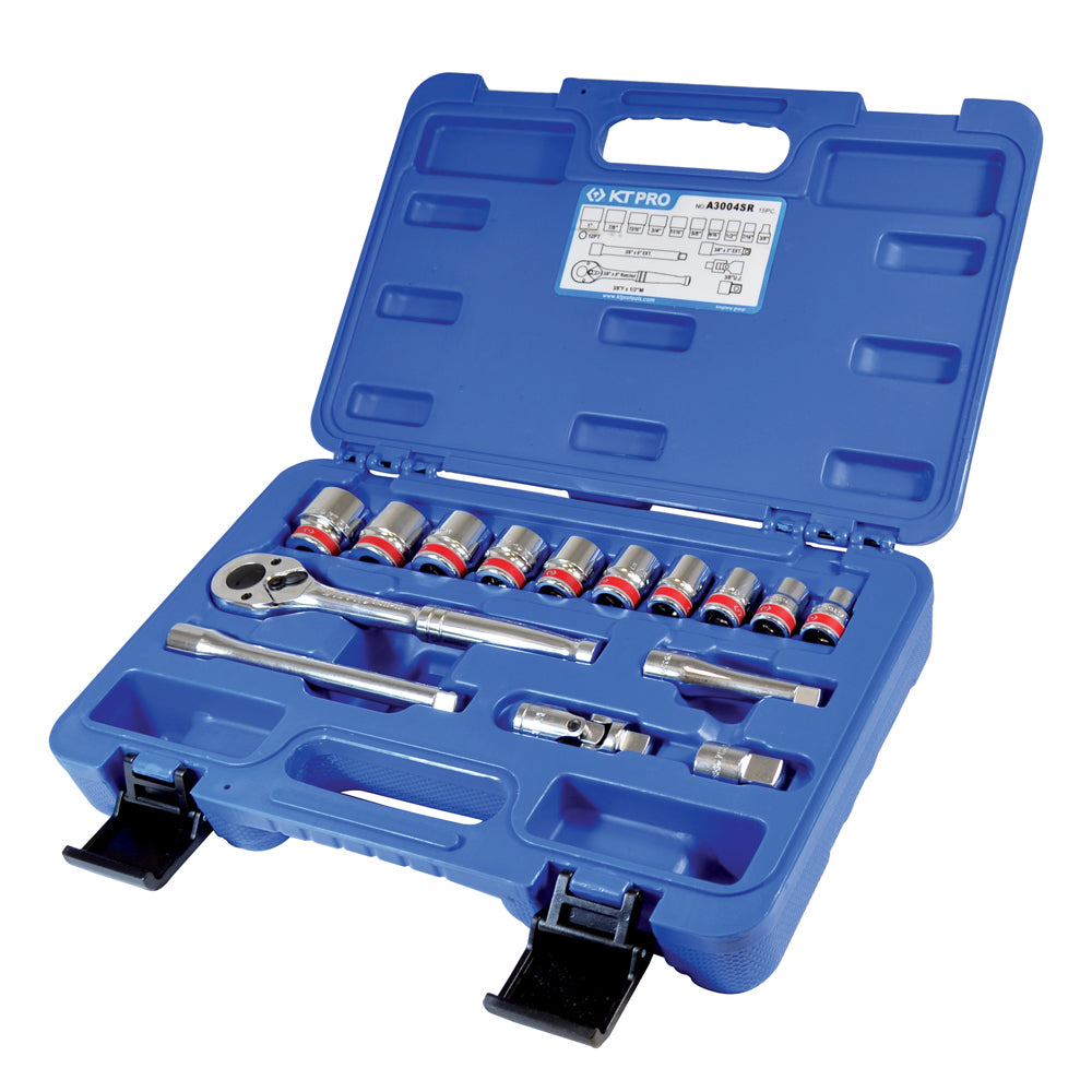 3/8" Drive Sae 12Pt Socket Set - 15 Piece