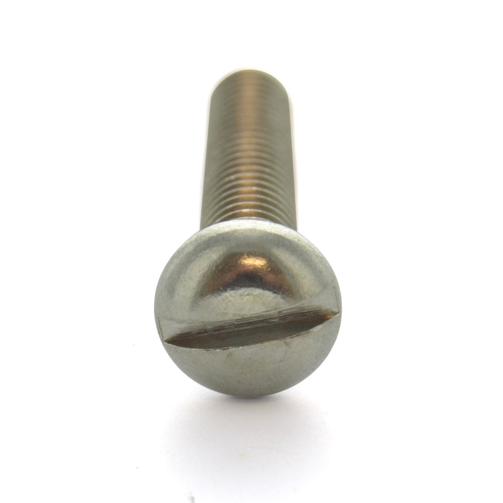 #6-32 x 1 Inch Coarse Plain 18-8 (A2) Stainless Steel Slotted Drive Round Head Machine Screw